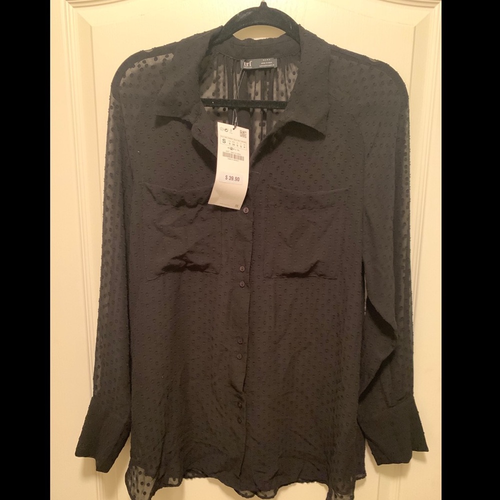Zara long sleeve button up blouse